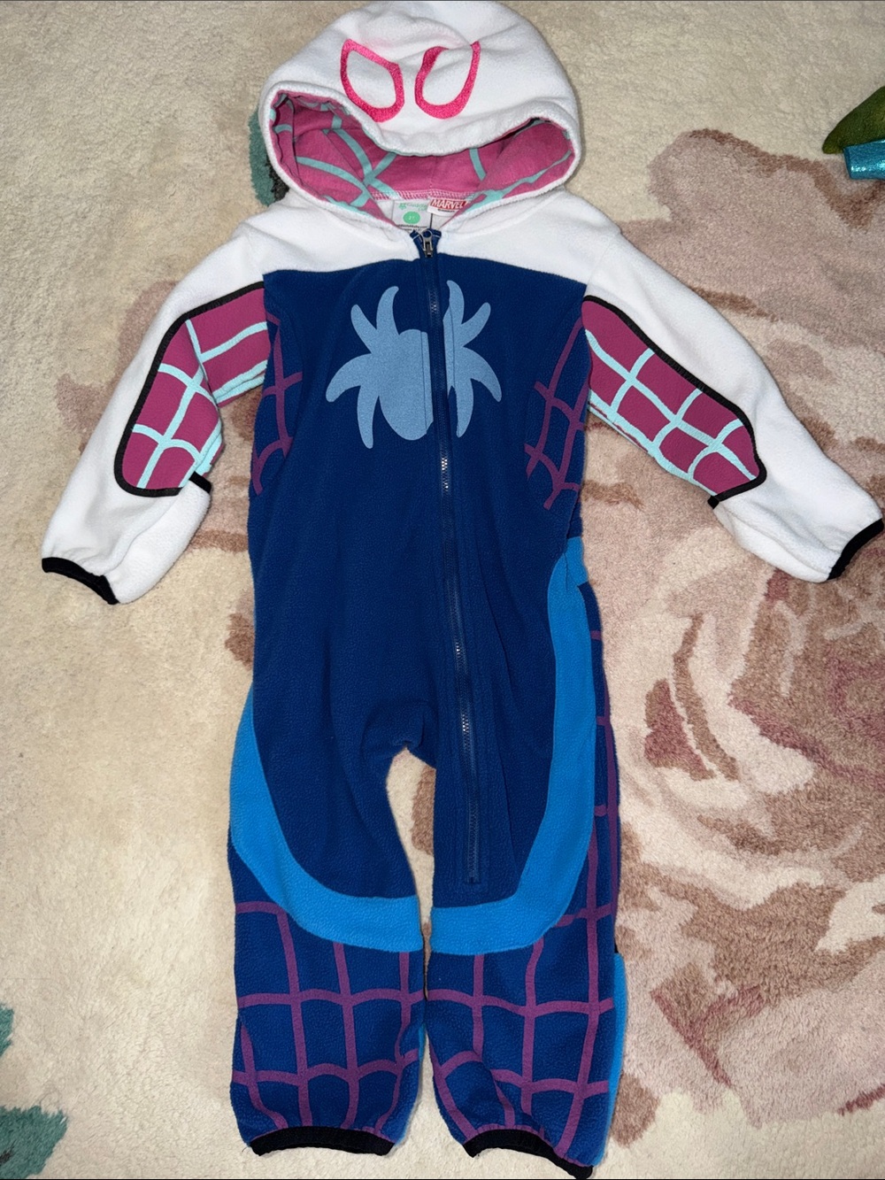 Marvel Fleece Ghost Spider Web Hooded Onesie